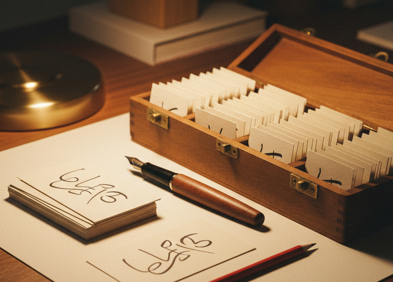 A tidy teacher's desk flat lay: a fountain pen.