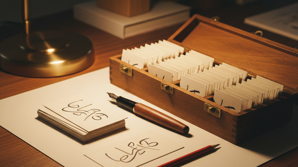 A tidy teacher's desk flat lay: a fountain pen.